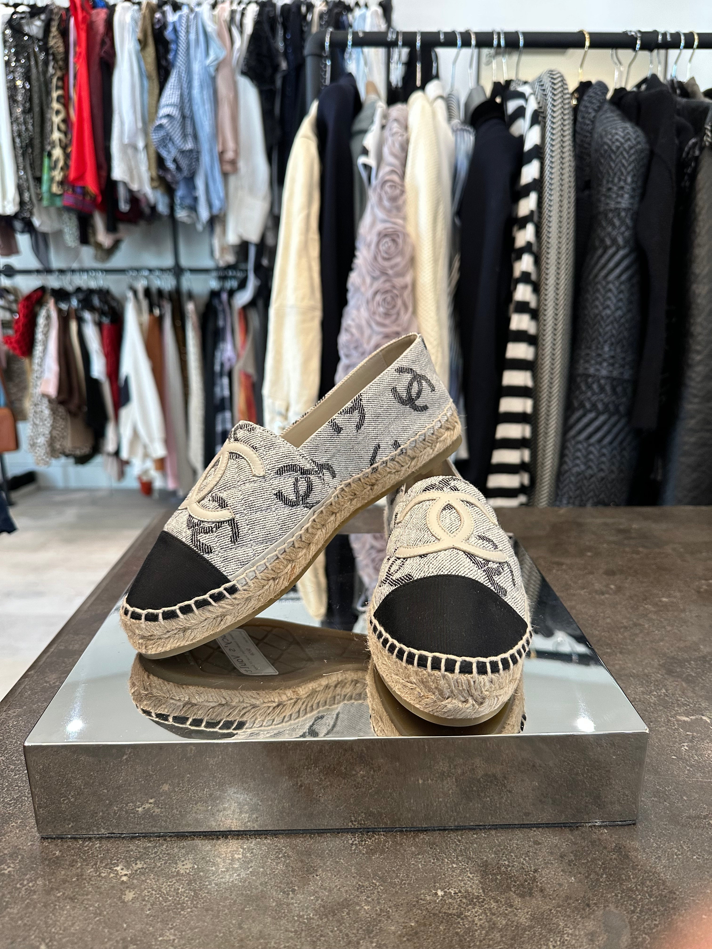 Chanel Espadrilles Size 37 Grey | Lucy's Vault