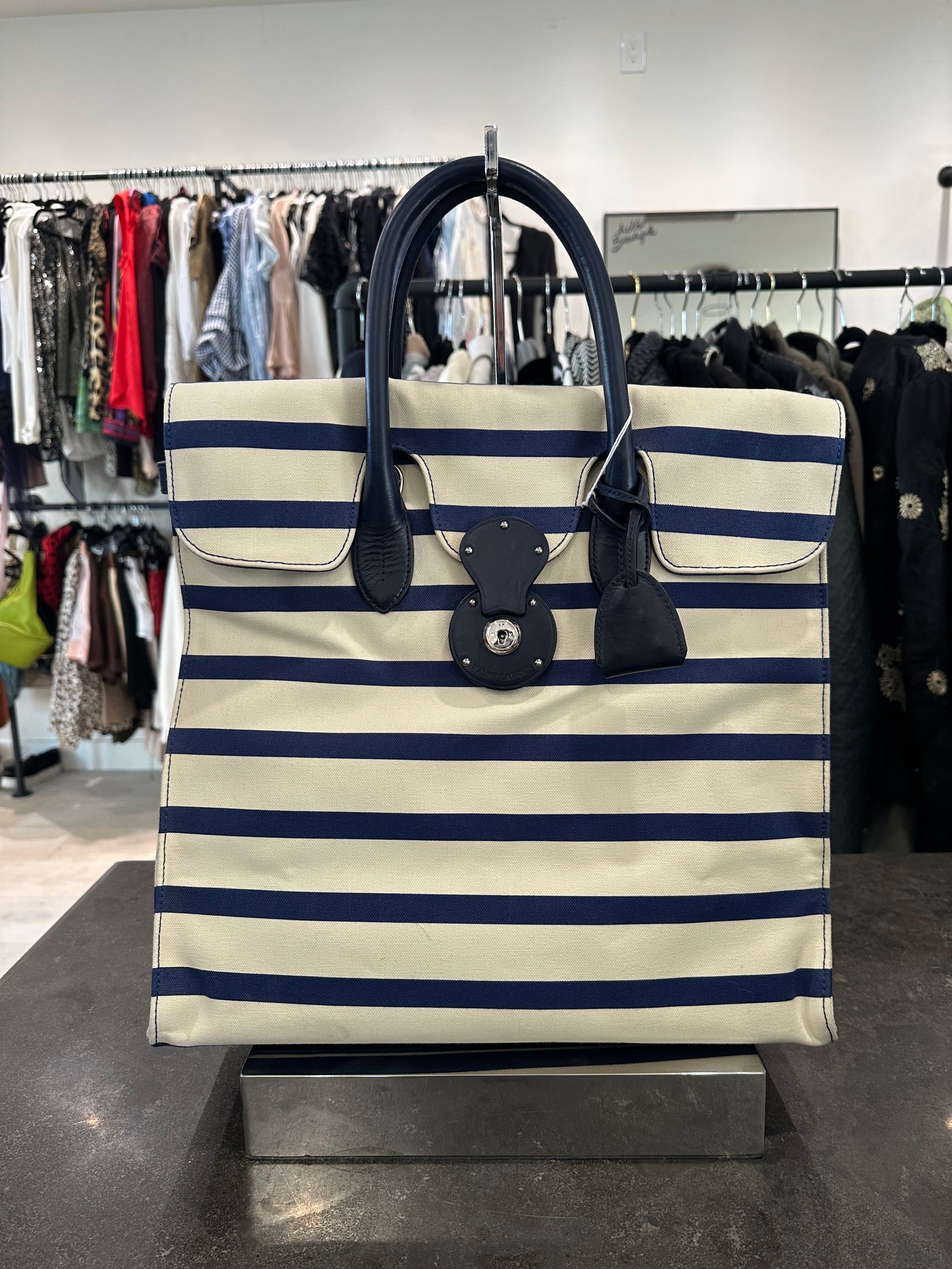 Ralph Lauren Ricky Nautical Canvas Tote | Lucy's Vault Ralph Lauren Ricky Nautical Canvas Tote | Lucy's Vault